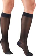 🧦 women's knee high length truform sheer compression stockings, 15-20 mmhg, 20 denier, in charcoal (medium) логотип