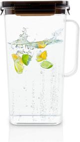 img 4 attached to LocknLock Fridge Door Water Jug Pitcher - BPA Free Tritan, Flip Top Lid - Ideal for Teas and Juices - 2.2 Quarts/71 Ounce - Black