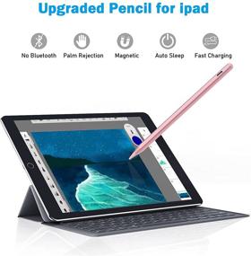 img 1 attached to 🖊️ Pencil Stylus with Palm Rejection: Compatible with Newest iPad 9th Gen, iPad Pro 11/12.9, iPad 7th/8th Gen, iPad Mini 6th Gen, iPad Air 4th Gen - Black
