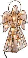 🌟 kurt adler capiz angel treetop with vines, pearls, and 10-light bulbs, 9.75-inch logo