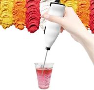 🥤 hand-held drink mixer - battery powered epoxy resin stirrer for diy glitter tumbler cups - stainless steel (white) логотип