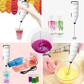 img 2 attached to 🥤 Hand-held Drink Mixer - Battery Powered Epoxy Resin Stirrer for DIY Glitter Tumbler Cups - Stainless Steel (White)