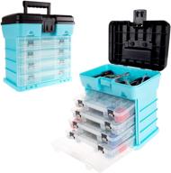 stalwart - 75-st6089 storage and tool box - durable organizer utility box with 4 drawers, 19 compartments each for hardware, fish tackle, beads, and more (light blue) - enhanced seo logo