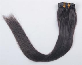 img 1 attached to 💇 Плетение волос Fabwigs из натуральных волос: Шелковисто гладкие, 7 штук, 70 г, набор - 15 18 20 22 дюйма - волосы Remi (15 дюймов #1B темно-черные)