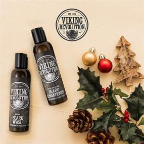 img 3 attached to 🧔 Viking Revolution Beard Wash & Conditioner Set: Argan & Jojoba Oils for Softening, Smoothing & Strengthening Beard Growth - Natural Peppermint and Eucalyptus Scent - Beard Shampoo w/ Beard Oil (5 oz)