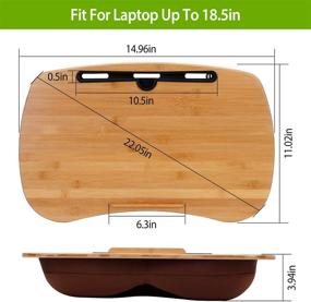 img 2 attached to 📚 Moclever Портативный стол для ноутбука: подушечка и бамбуковая поверхность для ноутбука размером 18,5 дюйма, планшета и телефона (большой)