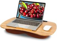📚 moclever портативный стол для ноутбука: подушечка и бамбуковая поверхность для ноутбука размером 18,5 дюйма, планшета и телефона (большой) логотип