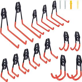 img 4 attached to 🔧 Heavy-duty 14-Pack Garage Hooks: Ideal Gifts for Men and Dads | Garage Storage Hooks for Organizing Bikes, Ladders, and More Equipment | Wall Mount Tool Organizer, Supports up to 88LB | Efficient Garage Organization Solution