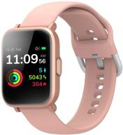 💃 stylish smart watch for women: blood oxygen monitoring, 5atm waterproof, music control, sleep & swim tracking, heart rate monitor - rose gold logo