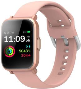 img 4 attached to 💃 Stylish Smart Watch for Women: Blood Oxygen Monitoring, 5ATM Waterproof, Music Control, Sleep & Swim Tracking, Heart Rate Monitor - Rose Gold