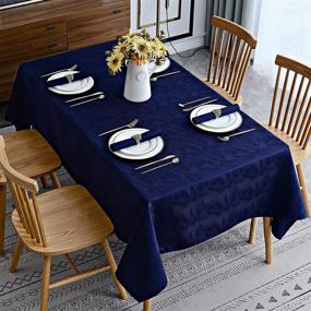 img 3 attached to 🌊 Waterproof Softalker Jacquard Rectangle Tablecloth