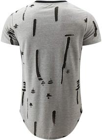 img 3 attached to Trendy KLIEGOU Hipster Men's Clothing with Ripped Round Hemline: Stay Stylish!