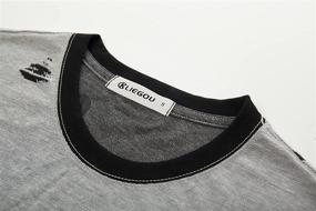img 2 attached to Trendy KLIEGOU Hipster Men's Clothing with Ripped Round Hemline: Stay Stylish!