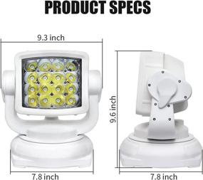 img 2 attached to EXZEIT 80W LED Searchlight for Boat Marine - 8000 Lumens, Wireless Remote, Magnetic Base, Cigarette Lighter Cable - Ideal for Rescue, Restoration, Off-Road Lighting