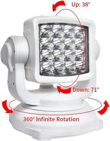img 3 attached to EXZEIT 80W LED Searchlight for Boat Marine - 8000 Lumens, Wireless Remote, Magnetic Base, Cigarette Lighter Cable - Ideal for Rescue, Restoration, Off-Road Lighting