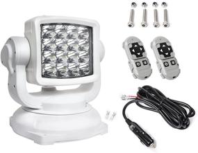 img 4 attached to EXZEIT 80W LED Searchlight for Boat Marine - 8000 Lumens, Wireless Remote, Magnetic Base, Cigarette Lighter Cable - Ideal for Rescue, Restoration, Off-Road Lighting