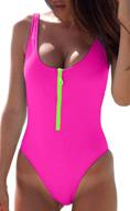 👙 chyrii women's sexy zip-front low-back high-cut one-piece swimsuit - stylish bathing suit logo