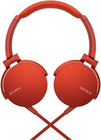 img 1 attached to 🎧 Sony XB550AP Red Extra Bass On-Ear Headphones with Mic for Phone Calls