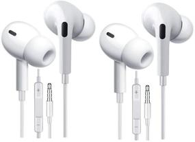 img 4 attached to 🎧 EXECCZO 2-Pack Android Headphones Earphones Earbuds with Microphone - Wired 3.5mm Stereo Earphones for iPhone, iPad, Samsung Galaxy, LG, Huawei, Sony, HTC, and More Android Smartphones (White)