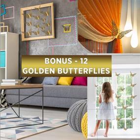 img 2 attached to 🌅 Sundown LAMP Illuminated Sunset Décor - Trendy Teen Room Aesthetics, Home Bedroom Wall Lightning, LED Sunset Red Halo Projection Lamp & 12 Butterfly Stickers in Gold, Sunset Hour Lighting Perfect Gift for Teenage Girls