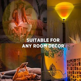 img 3 attached to 🌅 Sundown LAMP Illuminated Sunset Décor - Trendy Teen Room Aesthetics, Home Bedroom Wall Lightning, LED Sunset Red Halo Projection Lamp & 12 Butterfly Stickers in Gold, Sunset Hour Lighting Perfect Gift for Teenage Girls