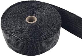 img 3 attached to 🏍️ Foneso 2 inch x 50 feet Black Motorcycle Exhaust Heat Wrap Roll - Fiberglass Heat Shield Tape with Stainless Ties (2 Roll + 24 Ties Kit)