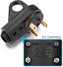 img 1 attached to Enhance Your RV Power Connection with Miady 30AMP Easy Unplug Male Plug - ETL Certified