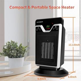 img 2 attached to Asterion Portable Office Heater for Indoor Use - Adjustable Thermostat, Ceramic Oscillating Space Heater with 24H Timer, Remote Control, Tip Over Protection, Overheating Protection - 1500W, Black
