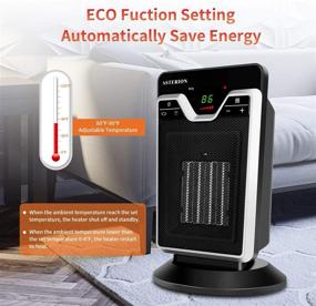 img 3 attached to Asterion Portable Office Heater for Indoor Use - Adjustable Thermostat, Ceramic Oscillating Space Heater with 24H Timer, Remote Control, Tip Over Protection, Overheating Protection - 1500W, Black