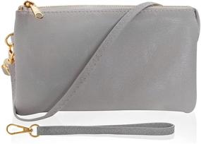 img 4 attached to 👜 Humble Chic Vegan Leather Wristlet Clutch: Stylish Small Purse Crossbody Bag with Adjustable Straps
