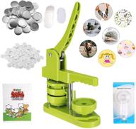 🔲 kktect 58mm pin button maker machine with 100 pcs button parts, circle cutter, and 100pcs pictures – diy punch press for customized badges (green) logo