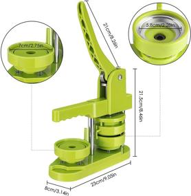 img 3 attached to 🔲 KKTECT 58mm Pin Button Maker Machine with 100 Pcs Button Parts, Circle Cutter, and 100Pcs Pictures – DIY Punch Press for Customized Badges (Green)