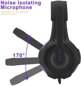 img 1 attached to 🎧 AH68 Purple PC Gaming Headset: 3.5mm Stereo Over Ear Headphone with Mic | PS4, Xbox One, PC, Mac & Laptop Compatible
