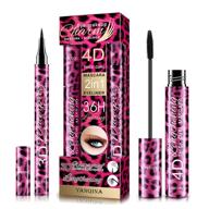 💧 long lasting waterproof 4d silk fiber lash mascara, curly and volumizing, black durable mascara and waterproof eyeliner set logo