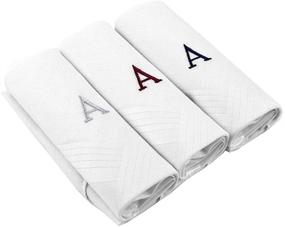 img 4 attached to Monogrammed Handkerchiefs - Stylish Men's Initial Accessories in Moda Raza's Handkerchief Collection