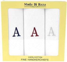 img 1 attached to Monogrammed Handkerchiefs - Stylish Men's Initial Accessories in Moda Raza's Handkerchief Collection