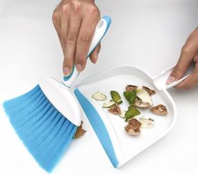 img 3 attached to 🧹 Handy Blue Mini Dustpan and Broom Set – Perfect for Desk, Home, and Kitchen Needs