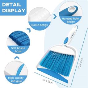 img 1 attached to 🧹 Handy Blue Mini Dustpan and Broom Set – Perfect for Desk, Home, and Kitchen Needs