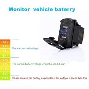 img 3 attached to Switchtec 4.8 Amps Dual USB Rocker Switch Style Charger with Blue Voltmeter for Boats, RZR 900, RZR 1000, Ranger, Mobile Home, RV, Spyders, Maverick, SxS, Golf Cart, Off Road Vehicles, RV, Side by Sides: Efficient Charging Solution for Various Outdoor Vehicles