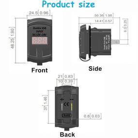 img 2 attached to Switchtec 4.8 Amps Dual USB Rocker Switch Style Charger with Blue Voltmeter for Boats, RZR 900, RZR 1000, Ranger, Mobile Home, RV, Spyders, Maverick, SxS, Golf Cart, Off Road Vehicles, RV, Side by Sides: Efficient Charging Solution for Various Outdoor Vehicles