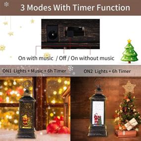 img 2 attached to Musical Lighted Water Lantern with Glitter, Christmas Snow Globe with Timer, Battery/USB Powered Santa Claus LED Water Lantern for Kids