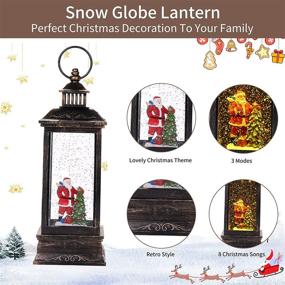img 3 attached to Musical Lighted Water Lantern with Glitter, Christmas Snow Globe with Timer, Battery/USB Powered Santa Claus LED Water Lantern for Kids