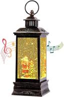 musical lighted water lantern with glitter, christmas snow globe with timer, battery/usb powered santa claus led water lantern for kids logo