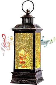img 4 attached to Musical Lighted Water Lantern with Glitter, Christmas Snow Globe with Timer, Battery/USB Powered Santa Claus LED Water Lantern for Kids