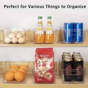 img 1 attached to 🧊 6-Piece Clear Plastic Stackable Refrigerator Organizer Bins with Handles - Ideal for Pantry, Food Storage, and Kitchen Organization in Freezer, Cabinet, and BPA-Free