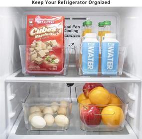 img 2 attached to 🧊 6-Piece Clear Plastic Stackable Refrigerator Organizer Bins with Handles - Ideal for Pantry, Food Storage, and Kitchen Organization in Freezer, Cabinet, and BPA-Free