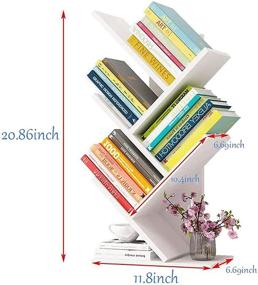 img 2 attached to 📚 4-Layer Floor Standing Bookshelf for Books, Magazines, CDs, and Photo Albums - Real Wooden Desktop Organizer and Office Storage Rack (White)