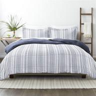 linen market premium farmhouse dreams 🛏️ reversible comforter set in navy - twin/twin xl logo