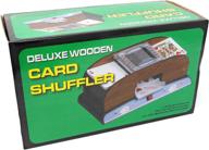 🃏 electric automatic wooden card shuffler by tradeopia corp - perfect for bridge or poker sized playing cards logo