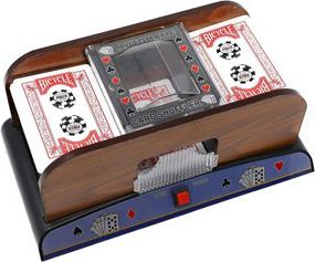 img 1 attached to 🃏 Electric Automatic Wooden Card Shuffler by Tradeopia Corp - Perfect for Bridge Or Poker Sized Playing Cards